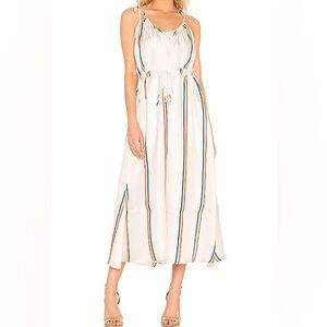 Paper London Natalia Rainbow Dress in Tropical Silk Twill